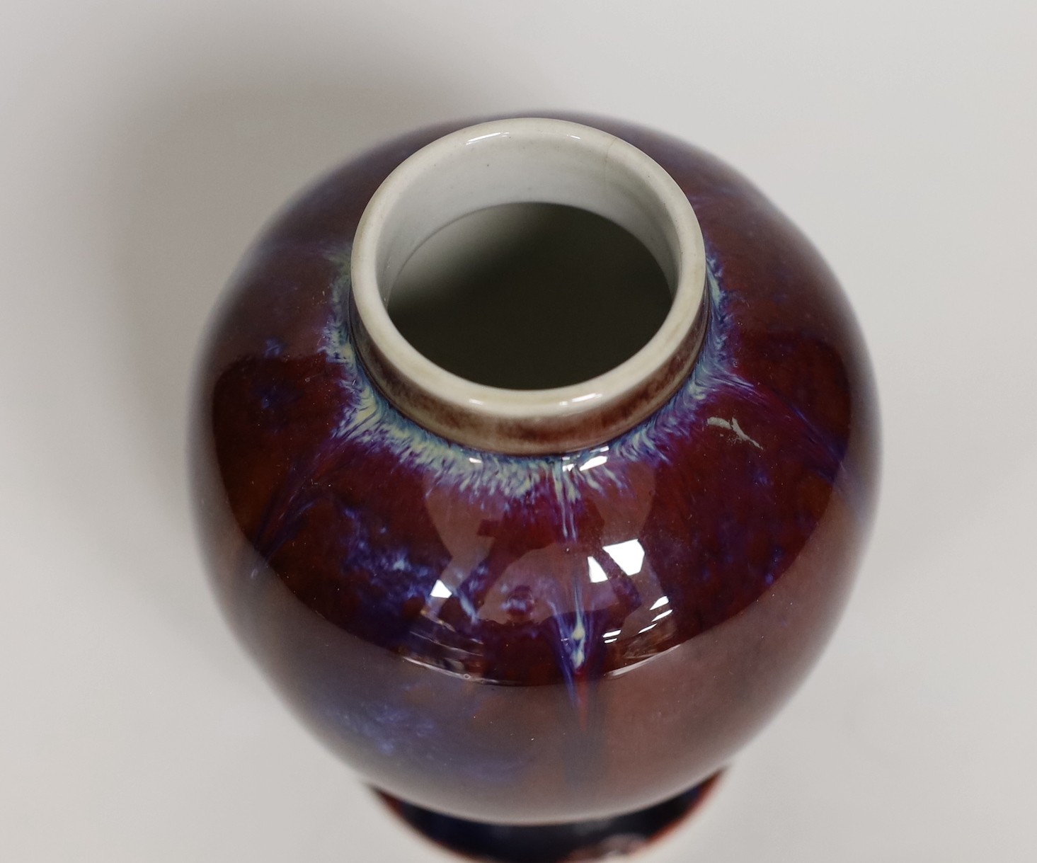 A Chinese flambe vase, 14cm